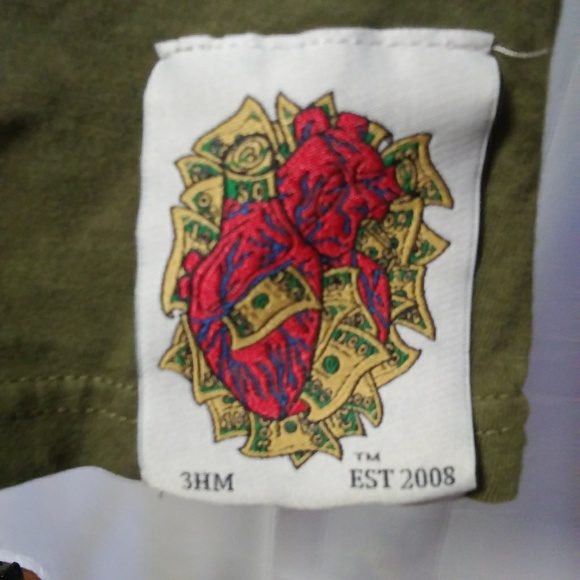 3HM Youth / Mens Dark Green Tee T - Shirt - Picture 4 of 5